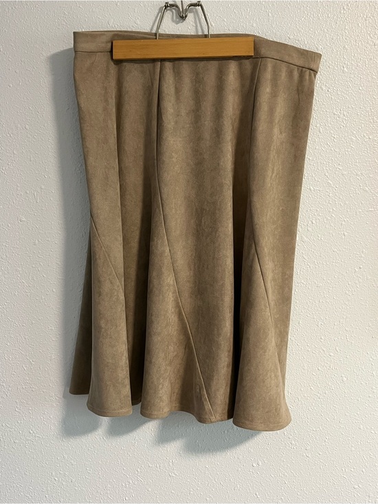 Christopher & Banks Dresses & Skirts - Christopher & Banks Taupe Suede-Look A-Line Skirt Size Medium